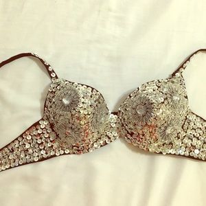 Silver Sequin Rave Bra
